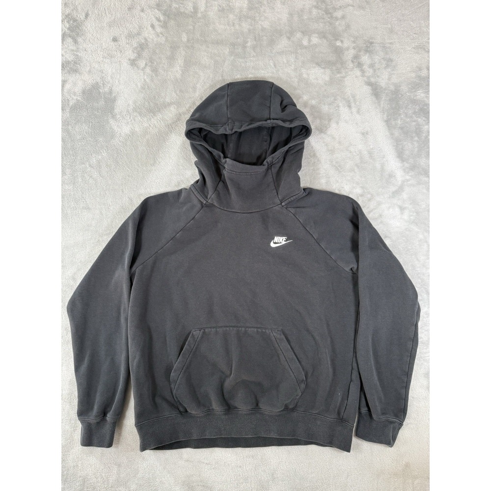 Nike Hoodie Womens Medium Black Sportswear Essential Funnel Neck Fleece Pullover